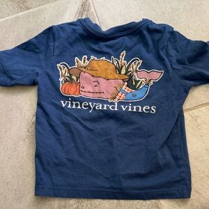 Vineyard Vines Kids Navy Tee with Harvest Graphic